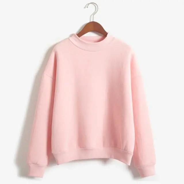 9 Colors Winter Grey Hoodie Round Neck Long Sleeve Velvet Warm Sweatshirts Women Korean Black Loose Hoodies Female Casual Coat 9