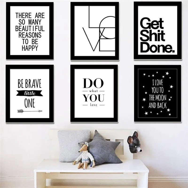 A3 A4 Motivational Quotes Canvas Print Poster Wall Art Painting Picture For Office Decor 1