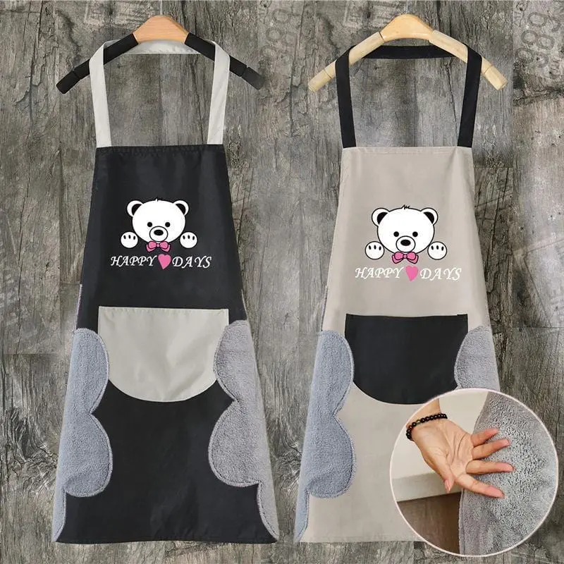 Abrasion Hand Apron Female Waterproof And Oil-Proof Hooded Kitchen Sleeveless Overalls Hanging Neck Easy To Take Off Cb4518/O 1