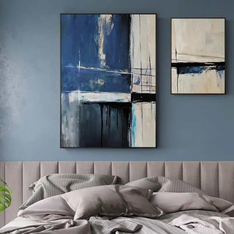 Abstract Blue Creative Seascape Canvas Paintings Posters And Print Unique Decor Wall Art Pictures For Living Room Bedroom Studio 1