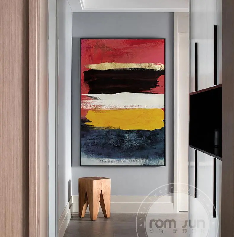 Abstract Bright Colour Blocks Canvas Art Modern Painting Poster Print For Living Room Aisle Entrance Fashion Artistic Wall Decor 1