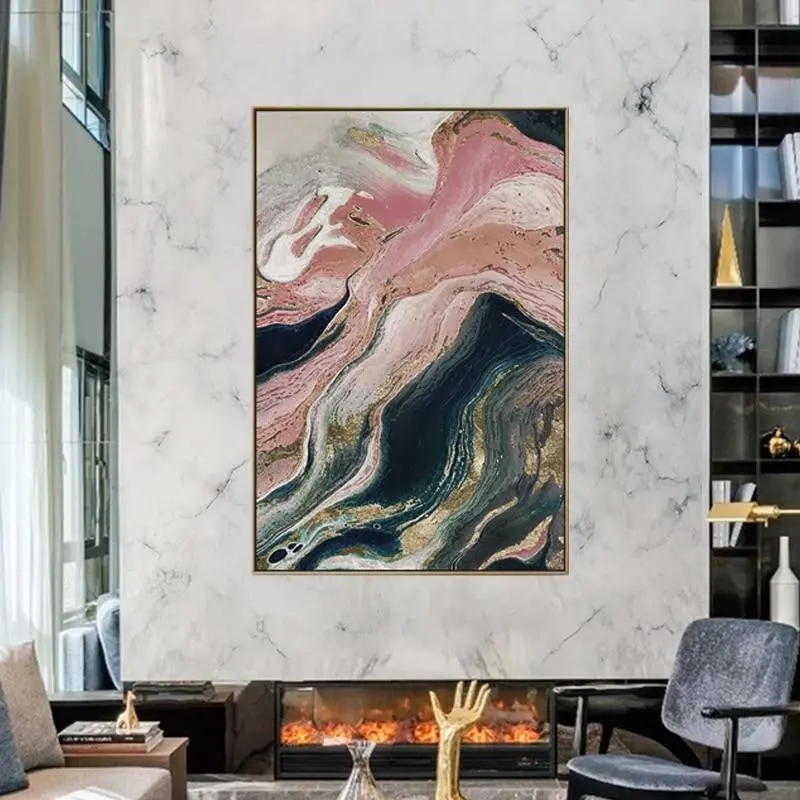 Abstract Chinese Mountain River Poster Print Canvas Painting Picture Home Wall Art Decoration Wall Stickers Can Be Customized 1