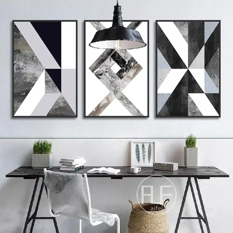 Abstract Geometric Canvas Painting Black And White Nordic Posters And Prints Wall Art Picture For Living Room Decor No Frame 1