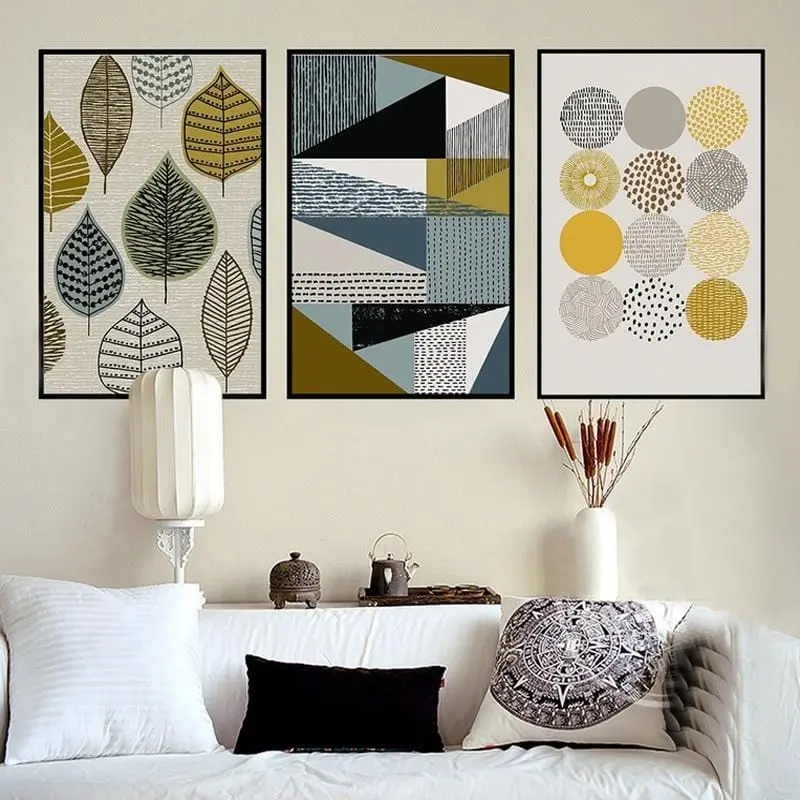 Abstract Geometric Decorative Modular Picture Wall Art Canvas Painting Poster For Living Room No Framed 1
