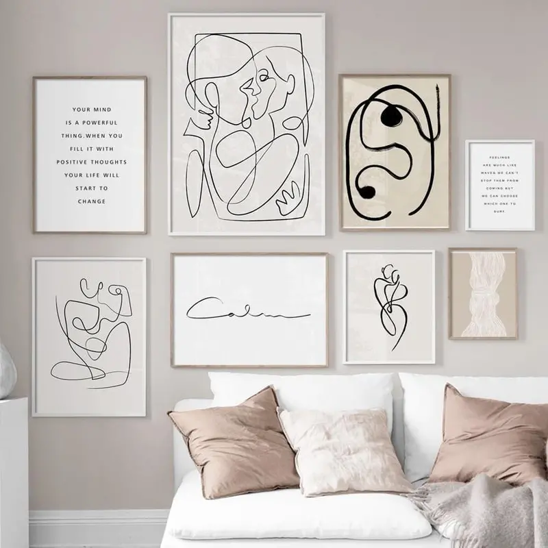 Abstract Line Body Kiss Quotes Wall Art Canvas Painting Nordic Minimalist Posters And Prints Wall Pictures For Living Room Decor 1