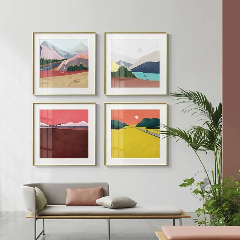 Abstract Mountains Canvas Paintiing Color Block Posters Print Modern Wall Art Pictures For Living Room Bedroom Nordic Home Decor 1