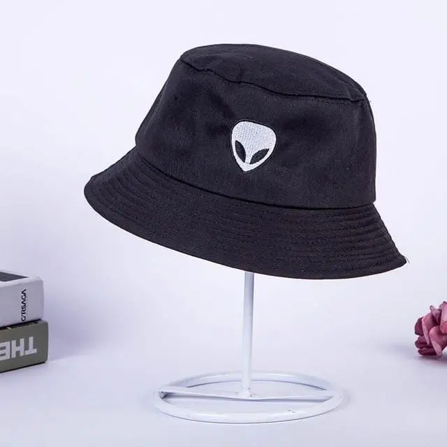 Alien Pattern Bucket Hat Unisex Foldable Embroidery Cap Hip Hop Gorros 2019 Men Summer Caps Women Panama Fishing Bucket Hat 2