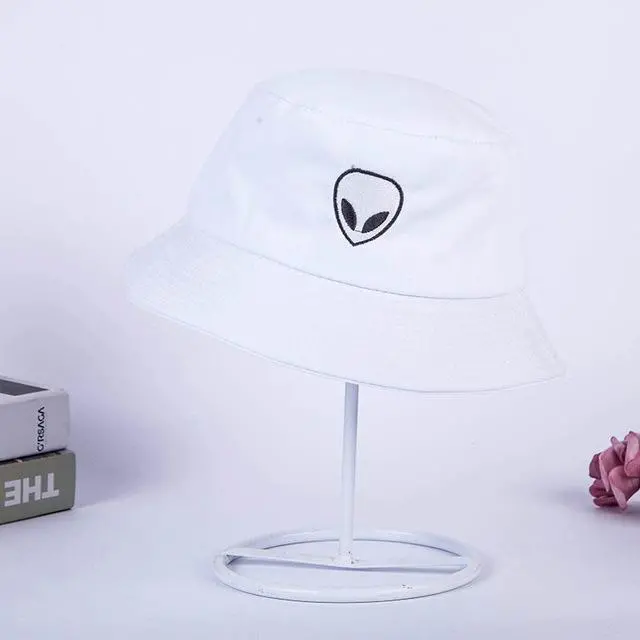 Alien Pattern Bucket Hat Unisex Foldable Embroidery Cap Hip Hop Gorros 2019 Men Summer Caps Women Panama Fishing Bucket Hat 2