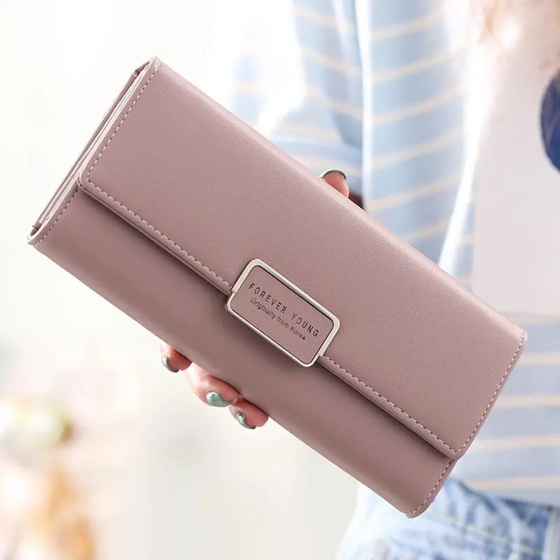 Aliwood High Quality 3 Fold Women's Wallet Brand Pu Leather Long Purse Clutch Coin Purse Phone Pocket Card Holder Large Capacity 1