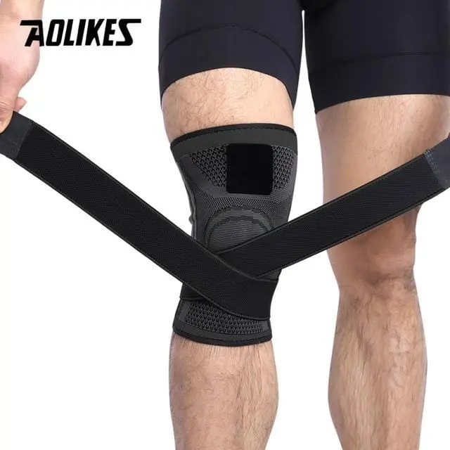 Aolikes 1Pcs 2019 Knee Support Professional Protective Sports Knee Pad Breathable Bandage Knee Brace Basketball Tennis Cycling 4