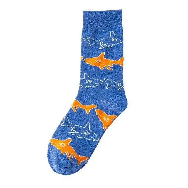 Autumn Fashion Street Harajuku Style Fun Socks Unisex Fancy Fruit Animal Art Man Cotton Socks Cute Happy Woman Long Socks Meias 10