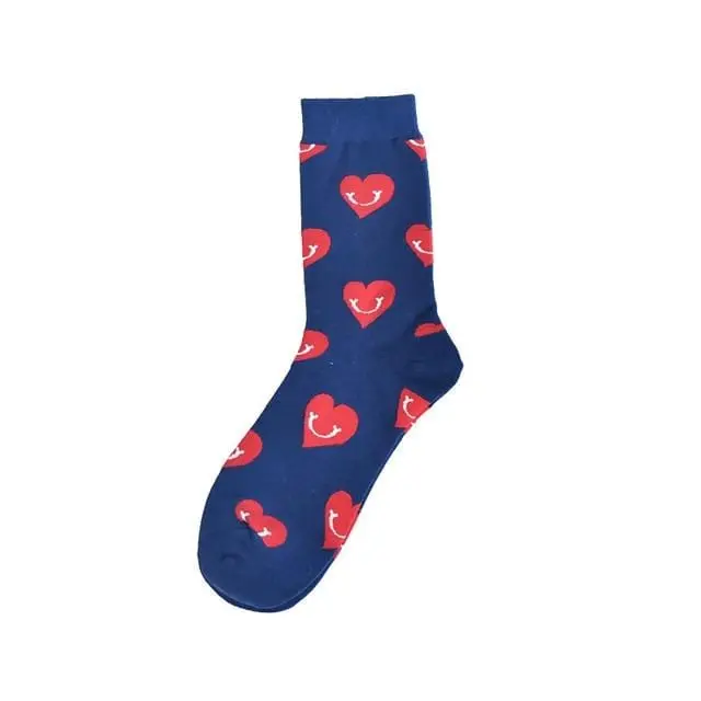 Autumn Fashion Street Harajuku Style Fun Socks Unisex Fancy Fruit Animal Art Man Cotton Socks Cute Happy Woman Long Socks Meias 14