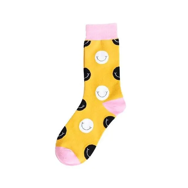 Autumn Fashion Street Harajuku Style Fun Socks Unisex Fancy Fruit Animal Art Man Cotton Socks Cute Happy Woman Long Socks Meias 16