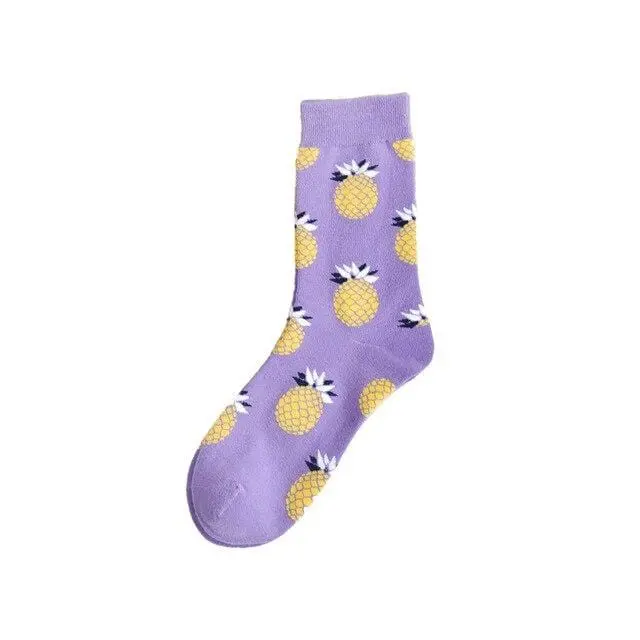Autumn Fashion Street Harajuku Style Fun Socks Unisex Fancy Fruit Animal Art Man Cotton Socks Cute Happy Woman Long Socks Meias 17