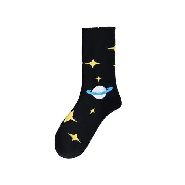 Autumn Fashion Street Harajuku Style Fun Socks Unisex Fancy Fruit Animal Art Man Cotton Socks Cute Happy Woman Long Socks Meias 18