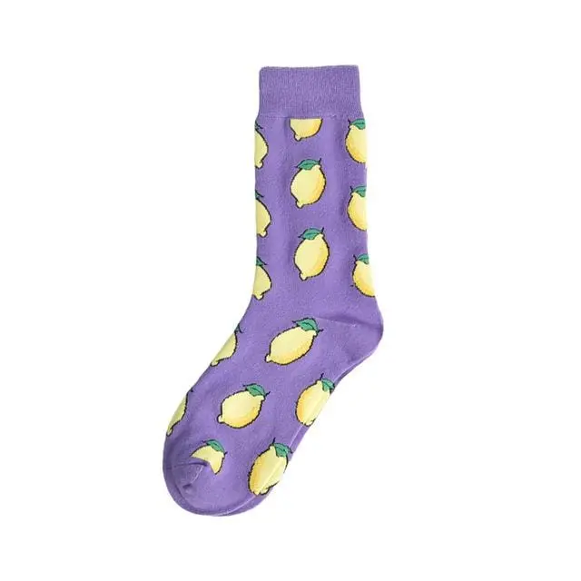 Autumn Fashion Street Harajuku Style Fun Socks Unisex Fancy Fruit Animal Art Man Cotton Socks Cute Happy Woman Long Socks Meias 19