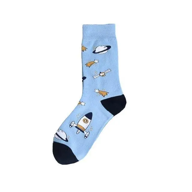 Autumn Fashion Street Harajuku Style Fun Socks Unisex Fancy Fruit Animal Art Man Cotton Socks Cute Happy Woman Long Socks Meias 23