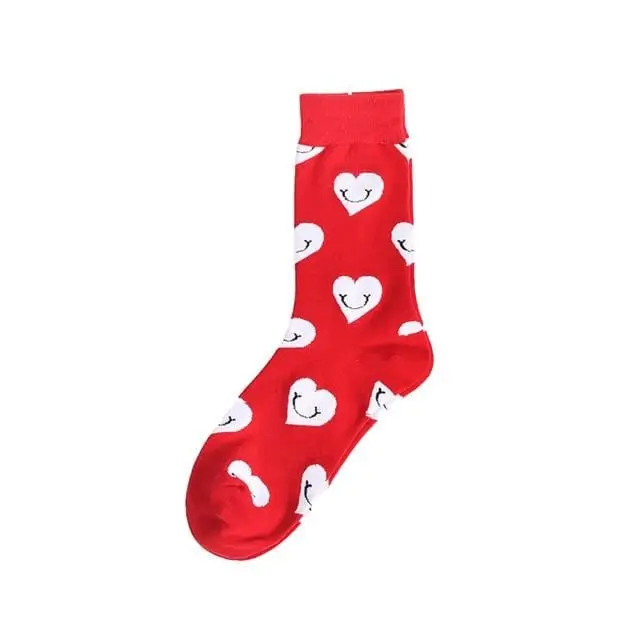 Autumn Fashion Street Harajuku Style Fun Socks Unisex Fancy Fruit Animal Art Man Cotton Socks Cute Happy Woman Long Socks Meias 24