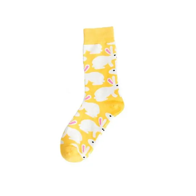 Autumn Fashion Street Harajuku Style Fun Socks Unisex Fancy Fruit Animal Art Man Cotton Socks Cute Happy Woman Long Socks Meias 25