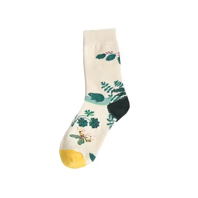 Autumn Fashion Street Harajuku Style Fun Socks Unisex Fancy Fruit Animal Art Man Cotton Socks Cute Happy Woman Long Socks Meias 3