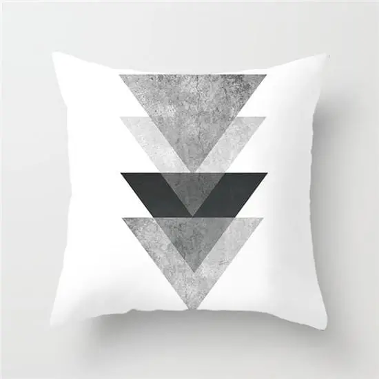Black-and-White Geometric Cushion Cover – Soft Linen-Blend Throw Pillow Case for Sofa & Decor