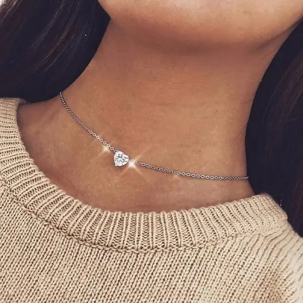 Bohemian Moon Star Crystal Heart Choker Necklace For Women Necklace Pendant On Neck Chocker Necklace Jewelry Gift 6