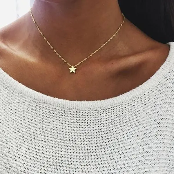 Bohemian Moon Star Crystal Heart Choker Necklace For Women Necklace Pendant On Neck Chocker Necklace Jewelry Gift 8