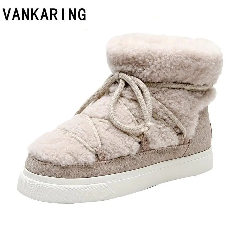 Brand Women Shoes Warm Fur Ankle Boots For Women Snow Boots Shoes Russia Winter Boots Female Outdoor Casual Shoes Women Flats 1