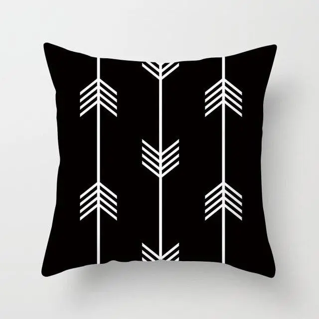 Buy 5 Get 1 Free Black And White Geometric Abstract Decorative Pillowcases Polyester Throw Pillow Case Geometric Pillowcase 12