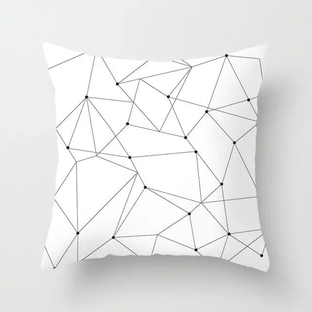 Buy 5 Get 1 Free Black And White Geometric Abstract Decorative Pillowcases Polyester Throw Pillow Case Geometric Pillowcase 13