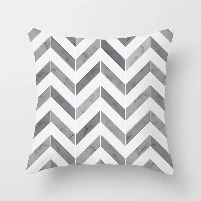 Buy 5 Get 1 Free Black And White Geometric Abstract Decorative Pillowcases Polyester Throw Pillow Case Geometric Pillowcase 15