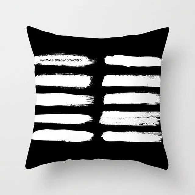 Buy 5 Get 1 Free Black And White Geometric Abstract Decorative Pillowcases Polyester Throw Pillow Case Geometric Pillowcase 19