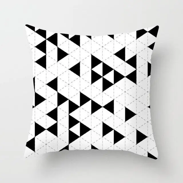Buy 5 Get 1 Free Black And White Geometric Abstract Decorative Pillowcases Polyester Throw Pillow Case Geometric Pillowcase 20