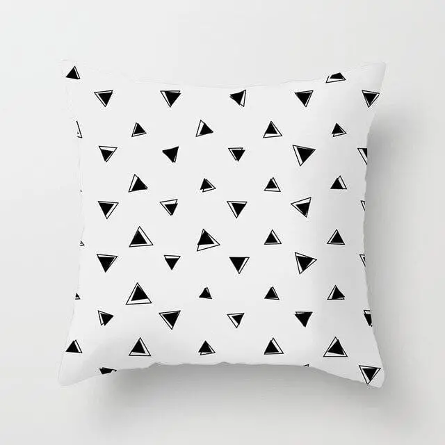 Buy 5 Get 1 Free Black And White Geometric Abstract Decorative Pillowcases Polyester Throw Pillow Case Geometric Pillowcase 21