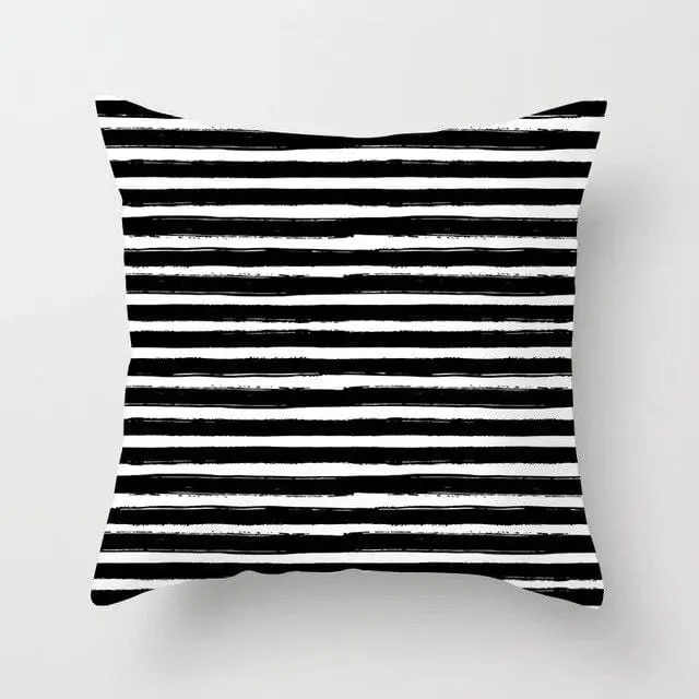 Buy 5 Get 1 Free Black And White Geometric Abstract Decorative Pillowcases Polyester Throw Pillow Case Geometric Pillowcase 22