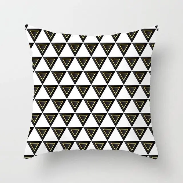 Buy 5 Get 1 Free Black And White Geometric Abstract Decorative Pillowcases Polyester Throw Pillow Case Geometric Pillowcase 23