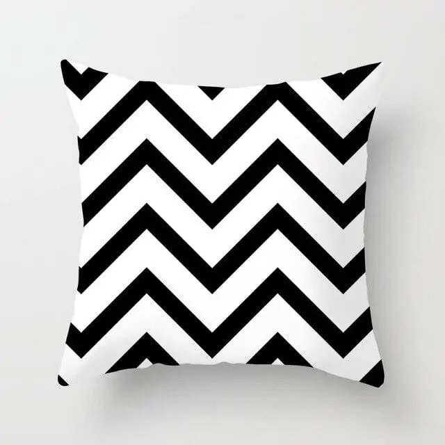 Buy 5 Get 1 Free Black And White Geometric Abstract Decorative Pillowcases Polyester Throw Pillow Case Geometric Pillowcase 4