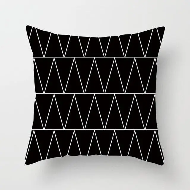 Buy 5 Get 1 Free Black And White Geometric Abstract Decorative Pillowcases Polyester Throw Pillow Case Geometric Pillowcase 9
