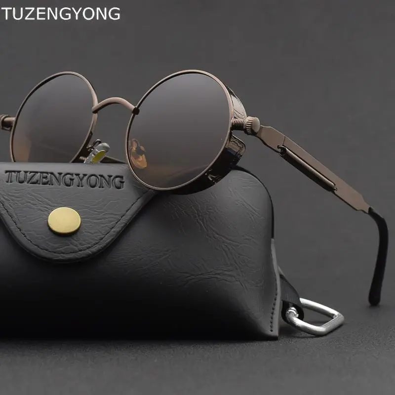 Classic Gothic Steampunk Sunglasses Polarized Men Women Brand Designer Vintage Round Metal Frame Sun Glasses High Quality Uv400 1