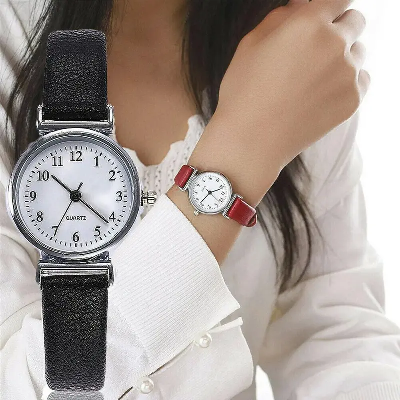 Classic Women's Casual Quartz Leather Band Strap Watch Round Analog Clock Wrist Watches 1