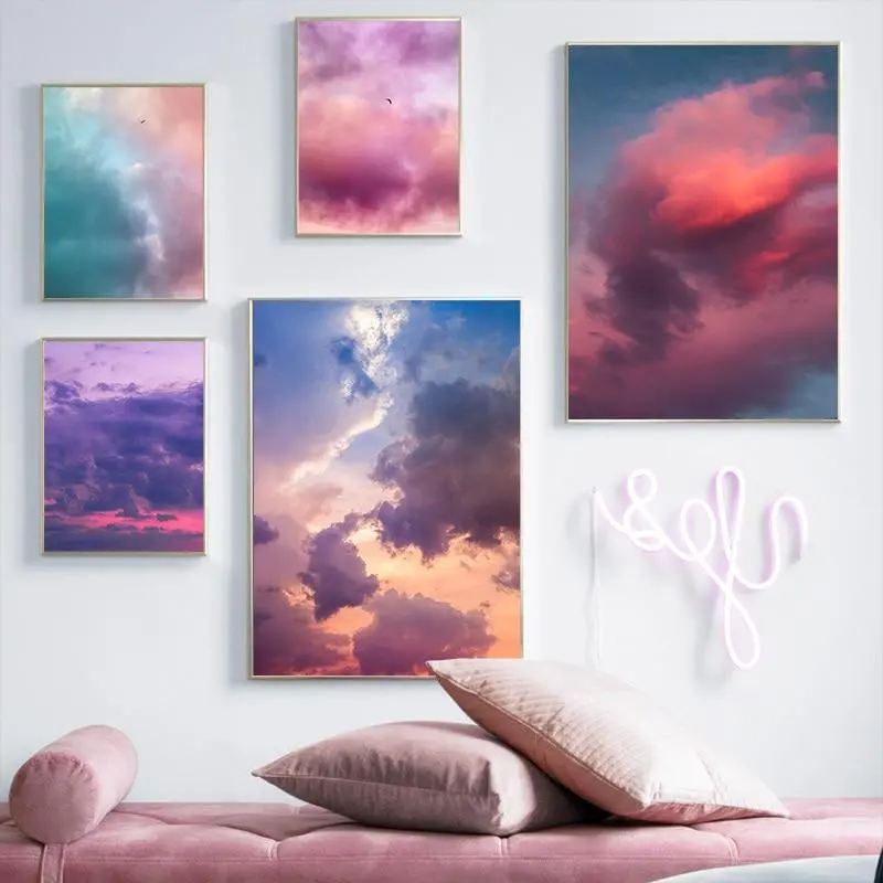Colorful Cloud Aesthetics Landscape Wall Art Canvas Decoration Poster Prints For Living Room Home Bedroom Decor Painting 1