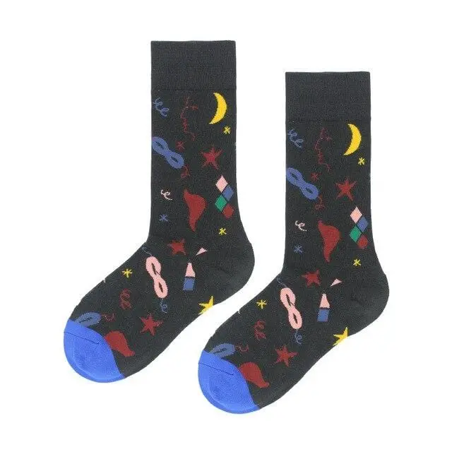 Cotton Happy Socks Women Swan Peace Pigeon Bird Animal Socks Man Colorful Picasso Art Socks Primitive Tribe Crazy Men Sock Funny 10