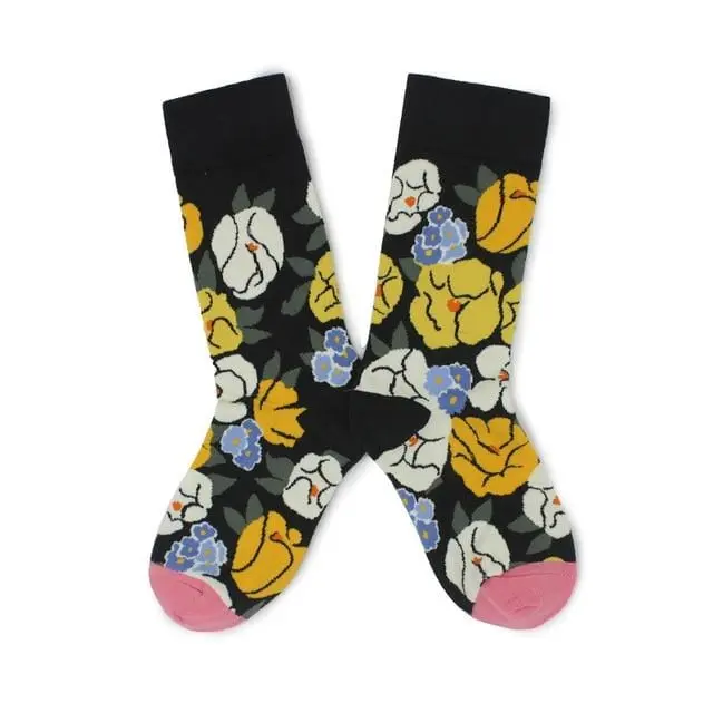 Cotton Happy Socks Women Swan Peace Pigeon Bird Animal Socks Man Colorful Picasso Art Socks Primitive Tribe Crazy Men Sock Funny 5