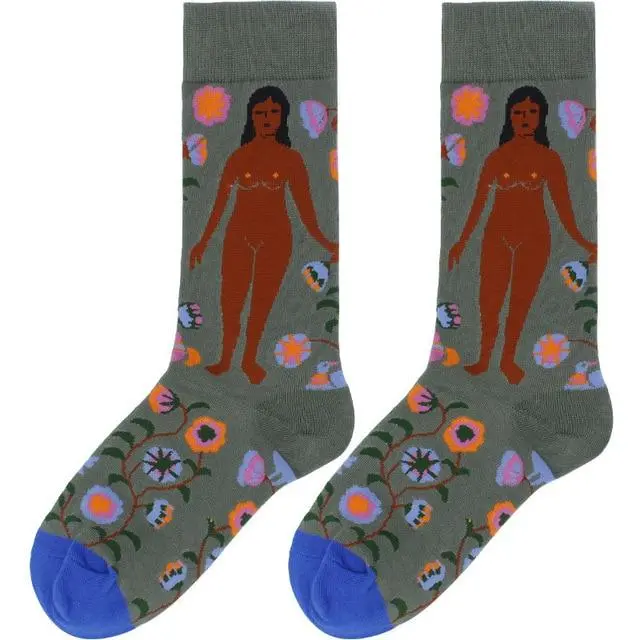 Cotton Happy Socks Women Swan Peace Pigeon Bird Animal Socks Man Colorful Picasso Art Socks Primitive Tribe Crazy Men Sock Funny 9