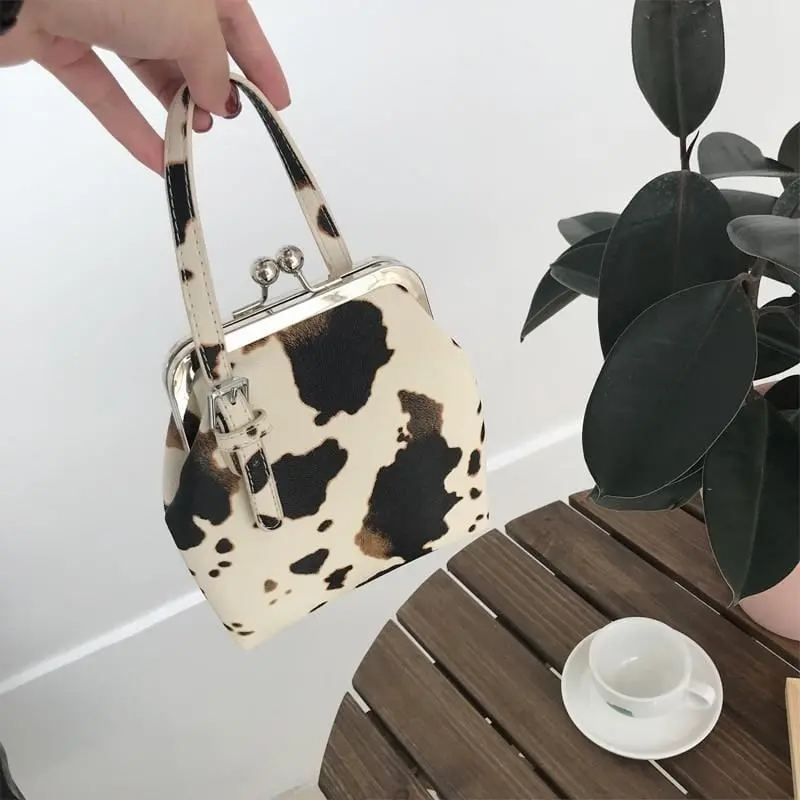 Cow Pattern Clip Women Handbags Designer Brand Lady Crossbody Bags Fashion Luxury Pu Female Shoulder Messenger Bag Small Purses 1