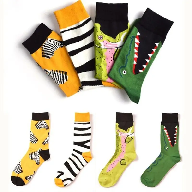 Creative High Quality Fashion Harajuku Kawaii Happy Women Socks Alphabet Painting Strawberry Animal Print Funny Socks Cute Sock 1
