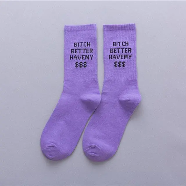 Creative High Quality Fashion Harajuku Kawaii Happy Women Socks Alphabet Painting Strawberry Animal Print Funny Socks Cute Sock 2