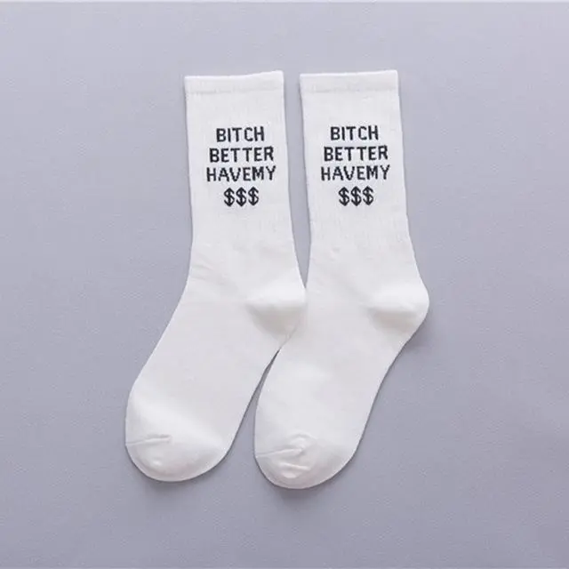 Creative High Quality Fashion Harajuku Kawaii Happy Women Socks Alphabet Painting Strawberry Animal Print Funny Socks Cute Sock 4