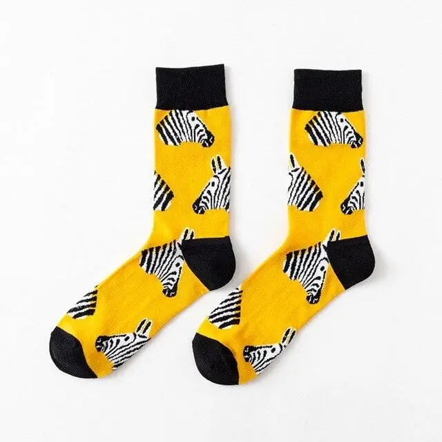 Creative High Quality Fashion Harajuku Kawaii Happy Women Socks Alphabet Painting Strawberry Animal Print Funny Socks Cute Sock 5