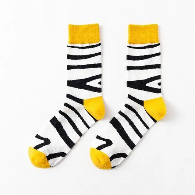 Creative High Quality Fashion Harajuku Kawaii Happy Women Socks Alphabet Painting Strawberry Animal Print Funny Socks Cute Sock 6